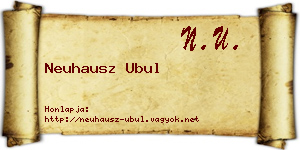 Neuhausz Ubul névjegykártya